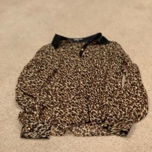 Gianni Bini Leopard button up blouse